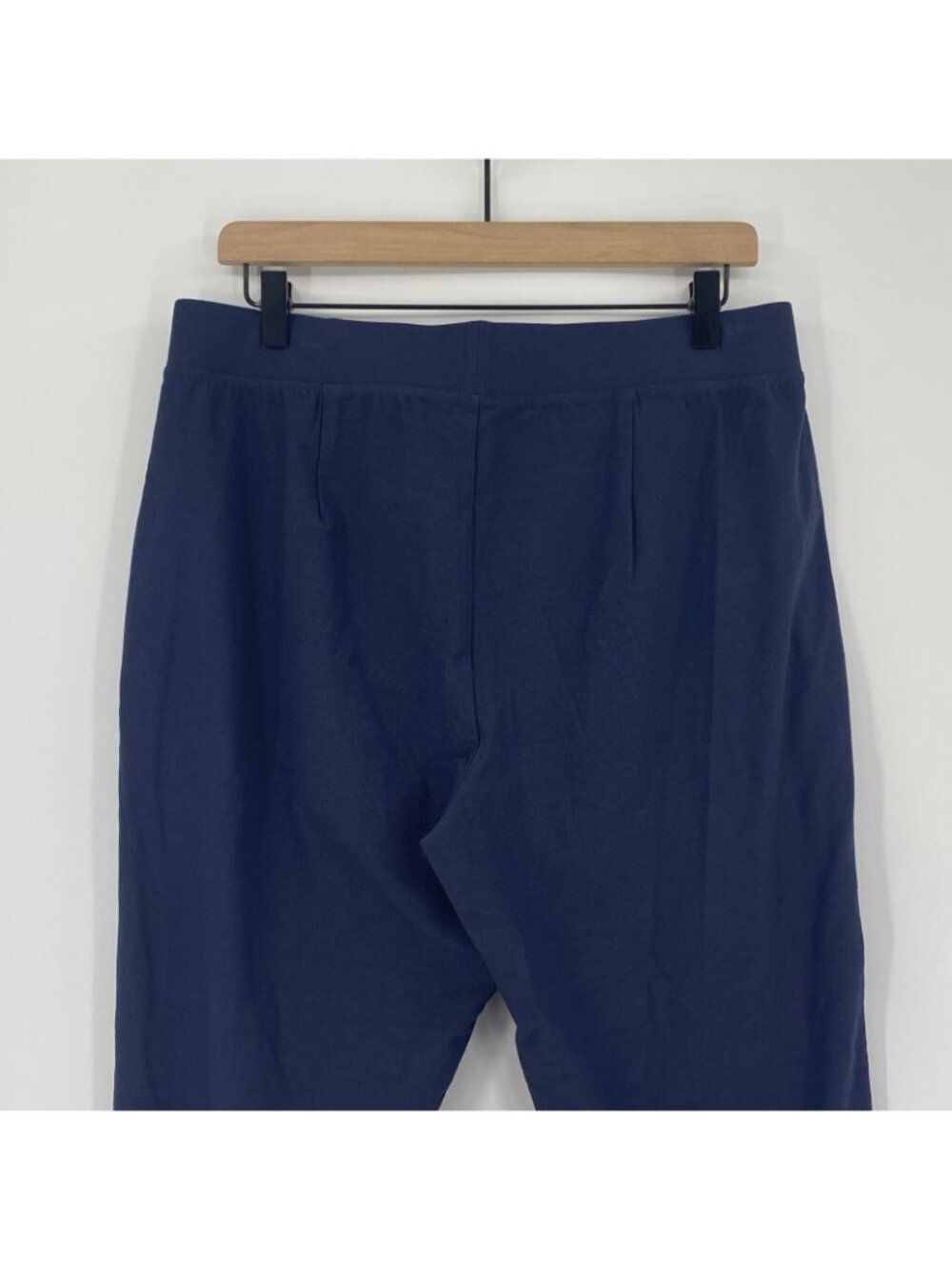 Eileen Fisher Size M Navy Blue Ankle Pants Stretch Slit Hem Pull On - Picture 11 of 12